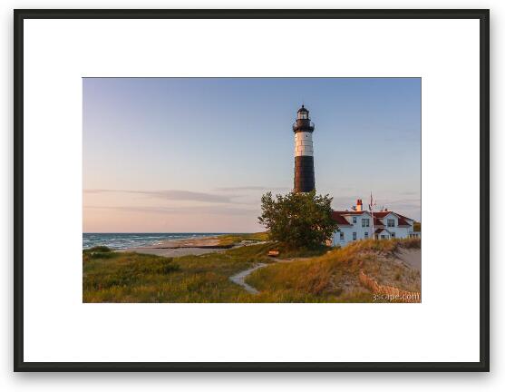 Historic Big Sable Point Light and Keepers house Framed Fine Art Print