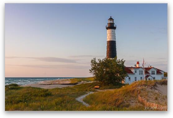 Historic Big Sable Point Light and Keepers house Fine Art Metal Print