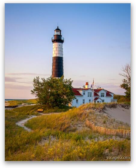 Historic Big Sable Point Light and Keepers House Fine Art Metal Print