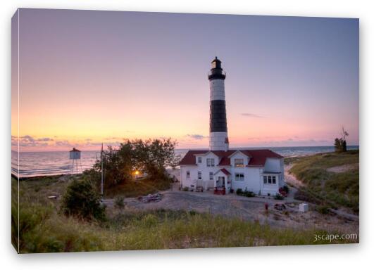 Big Sable Point Lighthouse at Sunset Fine Art Canvas Print