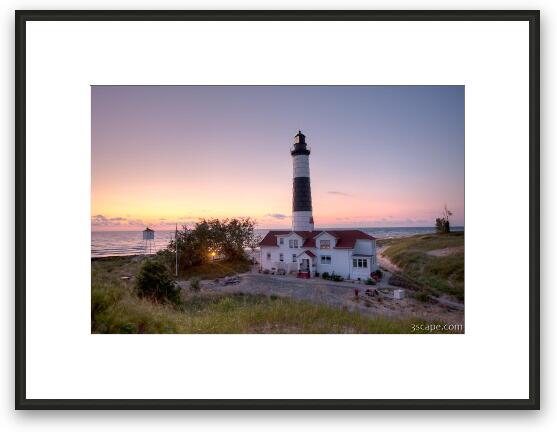 Big Sable Point Lighthouse at Sunset Framed Fine Art Print