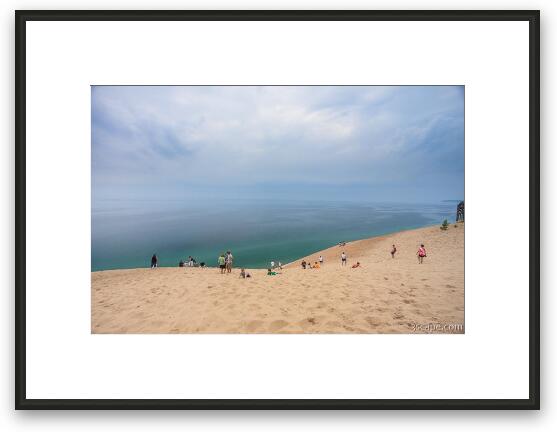 Beach goers at Sleeping Bear Dunes Framed Fine Art Print