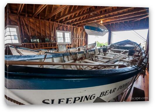 Boats at Sleeping Bear Point Life-Saving Station Fine Art Canvas Print