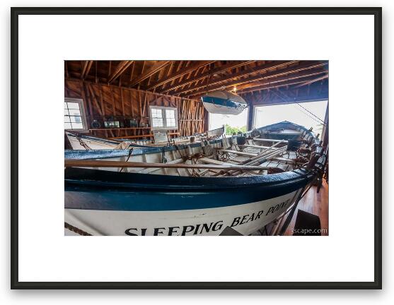Boats at Sleeping Bear Point Life-Saving Station Framed Fine Art Print