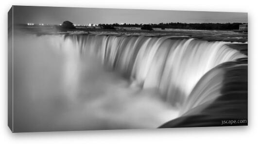 Niagara Falls at Dusk Black and White Fine Art Canvas Print