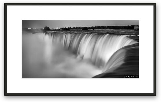 Niagara Falls at Dusk Black and White Framed Fine Art Print