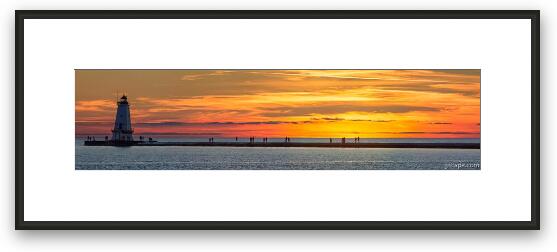 Sunset Over Ludington Panoramic Framed Fine Art Print