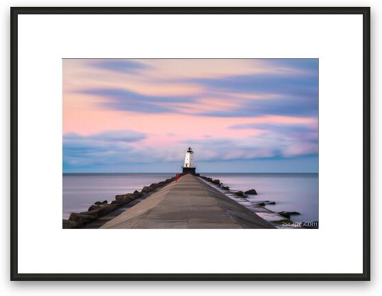 Ludington North Breakwater Light Sunrise Framed Fine Art Print