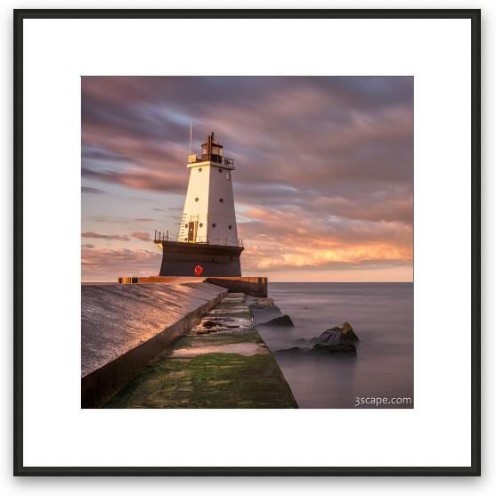 Ludington North Breakwater Light at Dawn Framed Fine Art Print