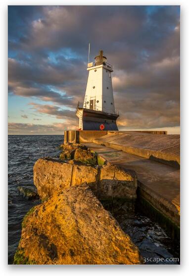 Ludington North Breakwater Lighthouse at Sunrise Fine Art Metal Print