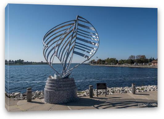 Reflections Sculpture in Waterfront Park Fine Art Canvas Print