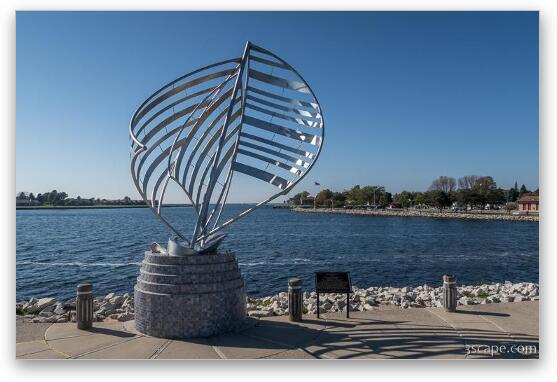 Reflections Sculpture in Waterfront Park Fine Art Metal Print