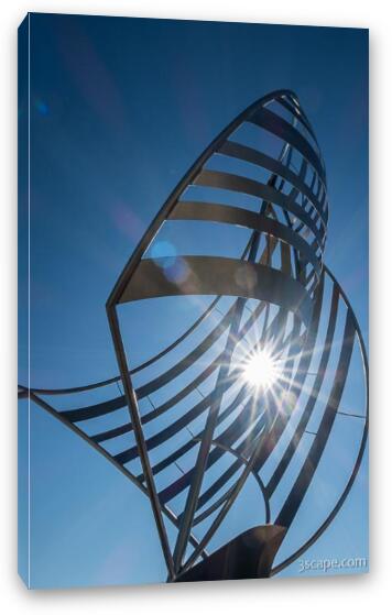 Reflections Sculpture in Waterfront Park Fine Art Canvas Print