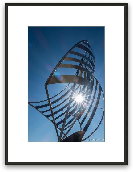 Reflections Sculpture in Waterfront Park Framed Fine Art Print
