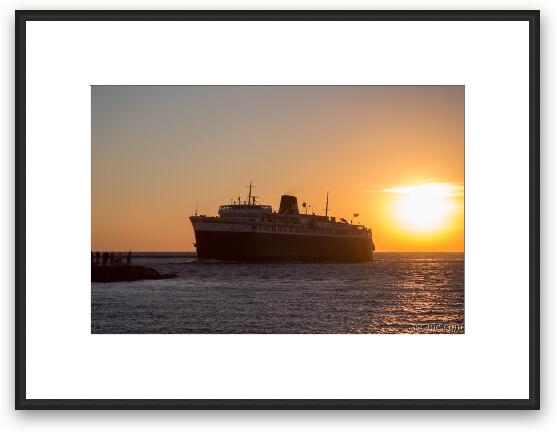 SS Badger Car Ferry at Sunset Framed Fine Art Print