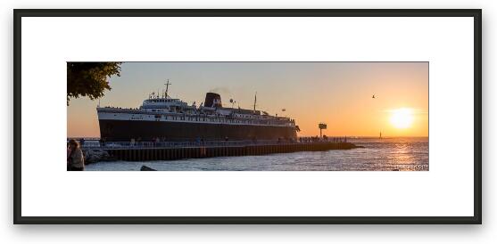 SS Badger Car Ferry Panoramic Framed Fine Art Print