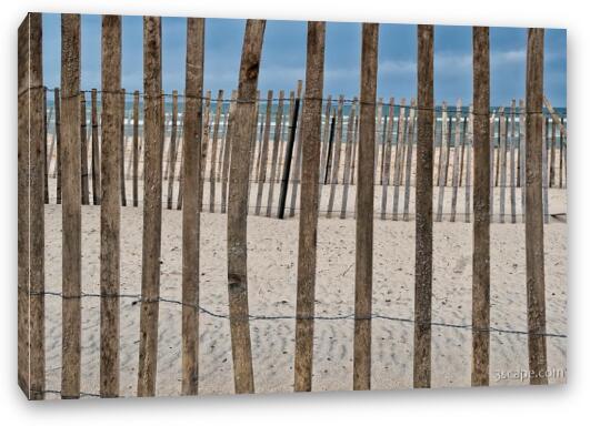 Beach Erosion Fencing Fine Art Canvas Print