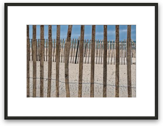 Beach Erosion Fencing Framed Fine Art Print