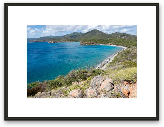Blue Cobblestone Beach from Ram Head Trail Framed Fine Art Print