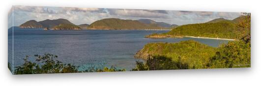 Trunk Bay Panoramic from Peace Hill Fine Art Canvas Print