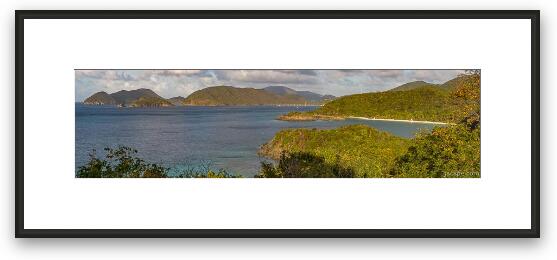 Trunk Bay Panoramic from Peace Hill Framed Fine Art Print