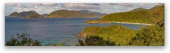 Trunk Bay Panoramic from Peace Hill Fine Art Metal Print