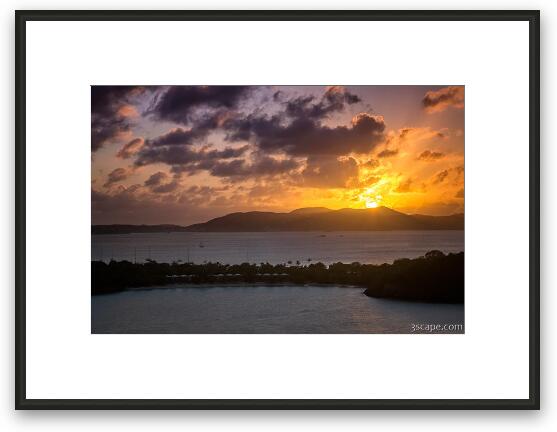 Sunset over St. Thomas Framed Fine Art Print