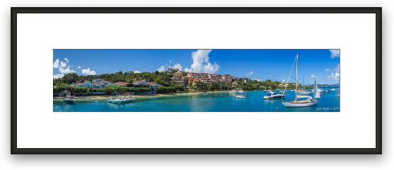 Cruz Bay Panoramic Framed Fine Art Print