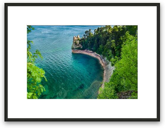 Miners Castle before the 2006 turret collapse Framed Fine Art Print
