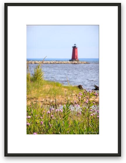 Manistique East Breakwater Lighthouse Framed Fine Art Print