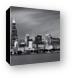Chicago Skyline At Night Black And White  Canvas Print