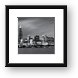 Chicago Skyline At Night Black And White  Framed Print