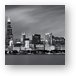 Chicago Skyline At Night Black And White  Metal Print