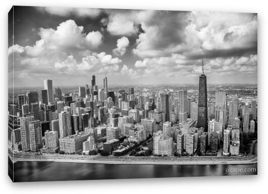 Near North Side and Gold Coast Black and White Fine Art Canvas Print