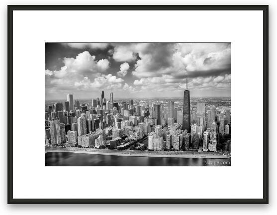 Near North Side and Gold Coast Black and White Framed Fine Art Print