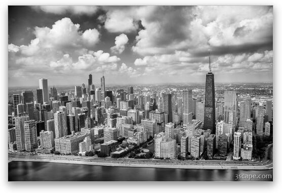 Near North Side and Gold Coast Black and White Fine Art Metal Print