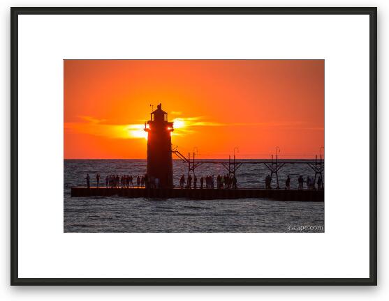 South Haven Michigan Sunset Framed Fine Art Print