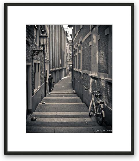 Amsterdam Alley Monochrome Framed Fine Art Print