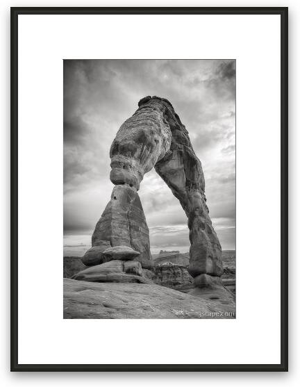 Delicate Arch Black and White Framed Fine Art Print