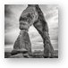 Delicate Arch Black and White Metal Print