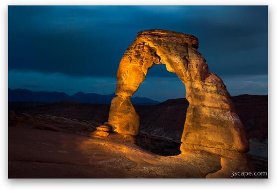 Delicate Arch at Night Fine Art Metal Print