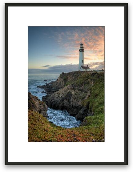 Pigeon Point Lighthouse at Sunset Framed Fine Art Print