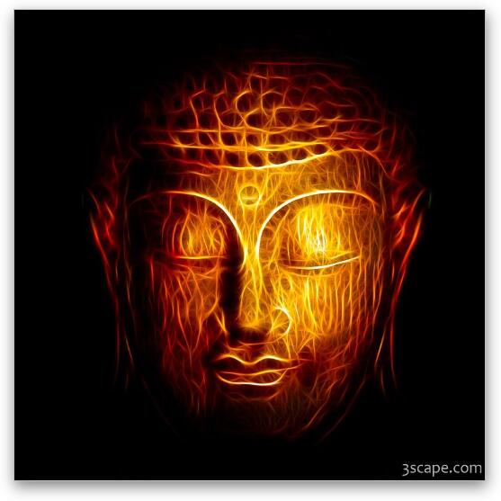 Golden Buddha Abstract Fine Art Metal Print