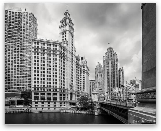 Wrigley Building Chicago Black and White Fine Art Print