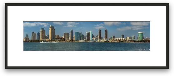 San Diego Skyline Daytime Panoramic Framed Fine Art Print