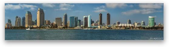 San Diego Skyline Daytime Panoramic Fine Art Metal Print