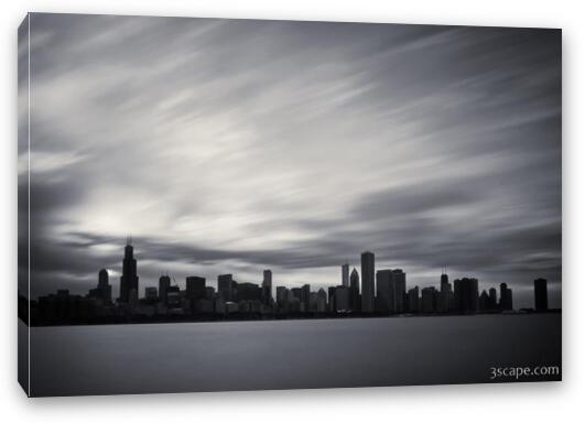 Chicago Skyline BW Fine Art Canvas Print
