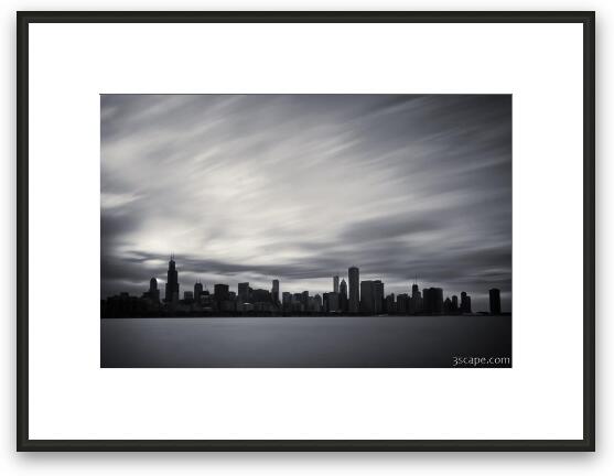 Chicago Skyline BW Framed Fine Art Print