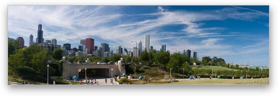 Chicago Grant Park Panoramic Fine Art Metal Print