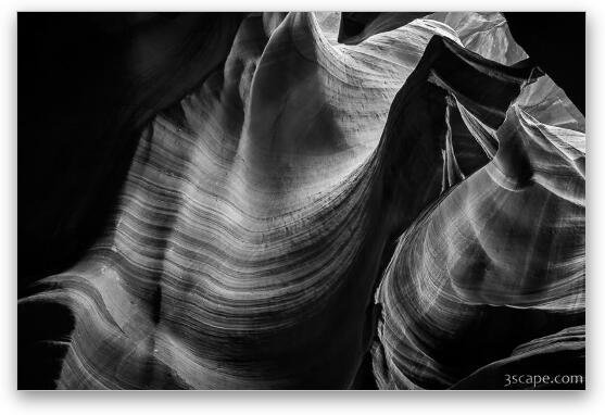 Antelope Canyon Waves Black and White Fine Art Metal Print
